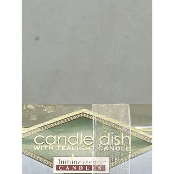 luninessence candles candle dish with tealight candle glass floral design  5.5x5 - Picture 5 of 6